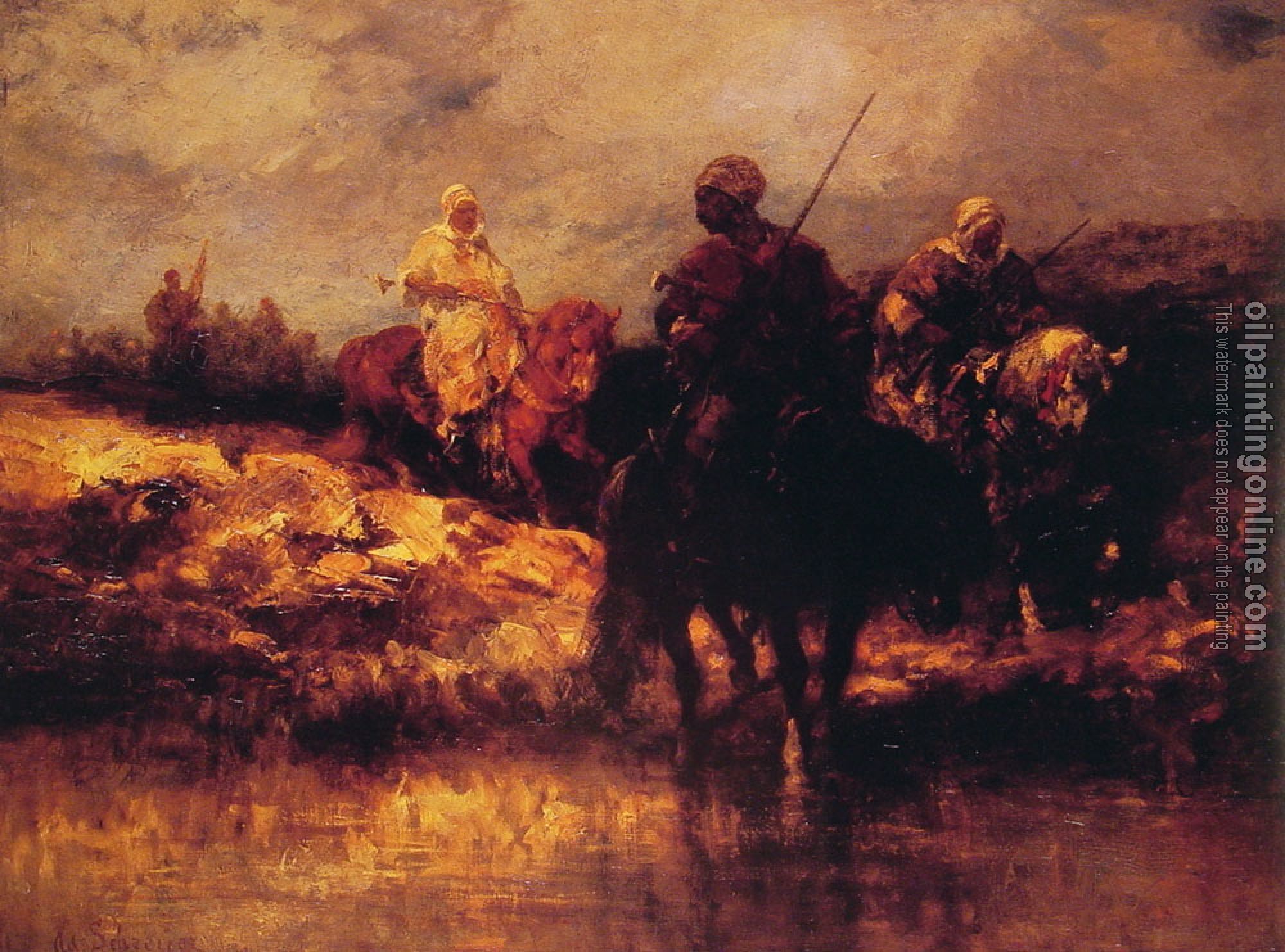 Adolf Schreyer - Arabs on Horseback